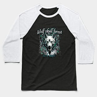 Wolf skull forest dark magic gothic - 4 Baseball T-Shirt